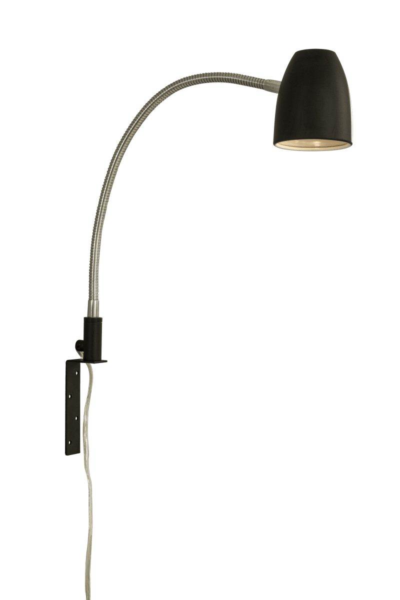 Sandnes Zwart leeslamp Van Aneta Lighting - De richting van de Sandnes kan eenvoudig worden aangepast met de flexibele arm.