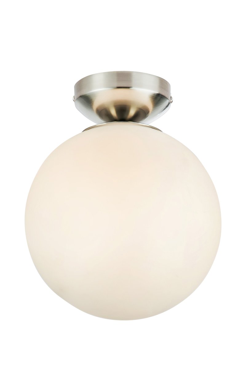 Stintino Ø20 Wit badkamerlamp Van Markslöjd - Plafondlamp met een stalen voet en een witte glazen kap - een stijlvolle oplossing die perfect past in de badkamer.