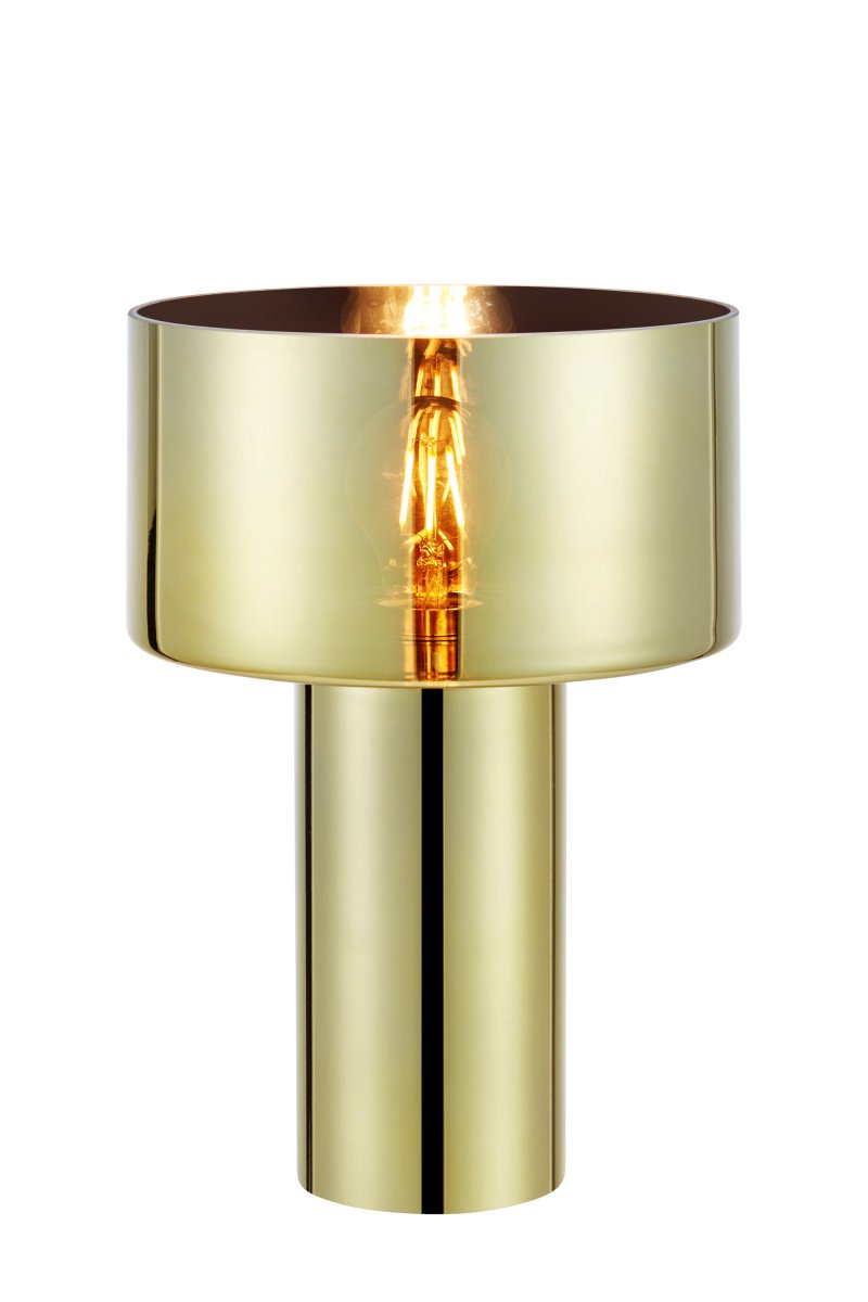 Corin 32cm Goud tafellamp Van Markslöjd - Het getinte glas zorgt voor een effectieve gloed en geeft de lamp een exclusieve uitstraling.