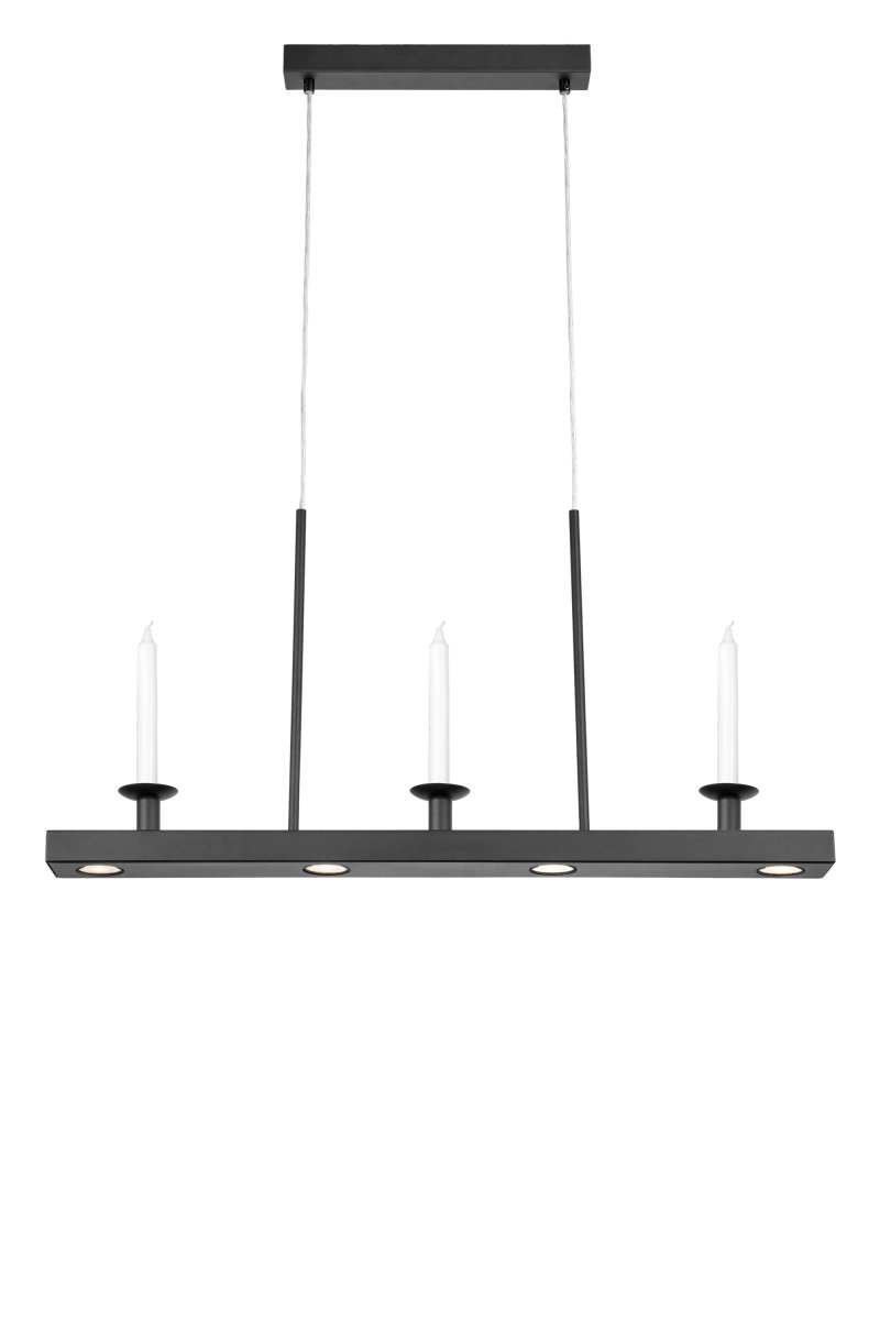 Dining 82cm Zwart hanglamp Van Markslöjd - De lamp is in drie stappen dimbaar met een gewone wandschakelaar, zodat u de helderheid eenvoudig naar wens kunt aanpassen, van vol licht tot een zachtere verlichting voor gezellige diners.