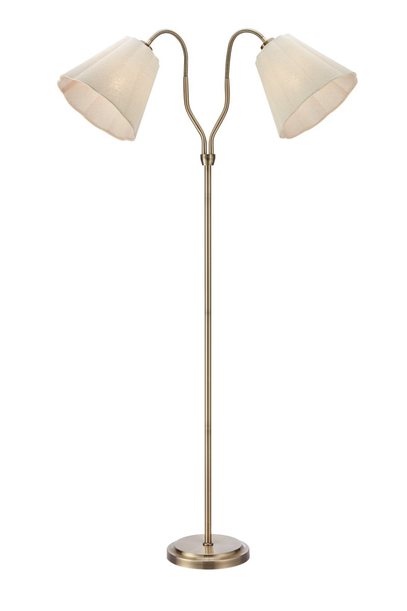 Veya 2 Antiek messing vloerlamp Van Markslöjd - Veya is een elegante vloerlamp met een tijdloos design en klassieke details.