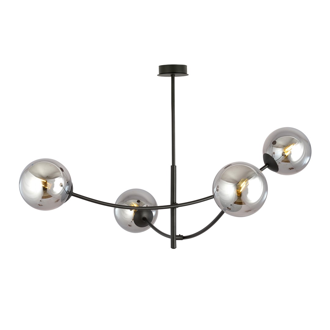 Hunter Ø90 Zwart/Rokerig hanglamp Van Emibig Lighting - De lamp komt bijzonder goed tot zijn recht boven een tafel of aanrecht, waar hij een unieke en uitnodigende sfeer cre&euml;ert.