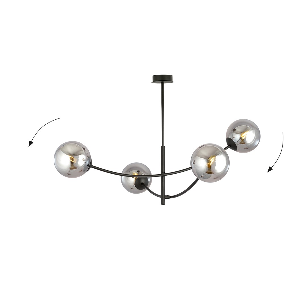 Hunter Ø90 Zwart/Rokerig hanglamp Van Emibig Lighting - De lamp komt bijzonder goed tot zijn recht boven een tafel of aanrecht, waar hij een unieke en uitnodigende sfeer cre&euml;ert.