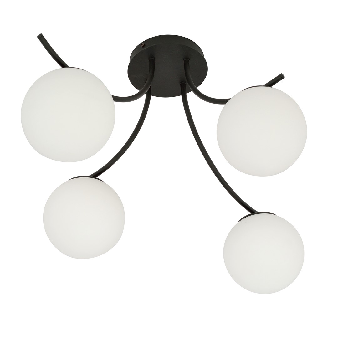 Boston 70cm Zwart en wit plafondlamp Van Emibig Lighting - Het originele ontwerp van de lamp trekt de aandacht en vormt een stijlvol element in de kamer.