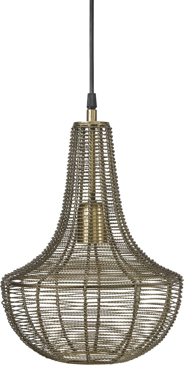  Kingstown Ø25 Goud hanglamp Van PR Home - De plafondlamp heeft een 1,6 meter lang snoer met een plafondkap in dezelfde kleur als de lamp.