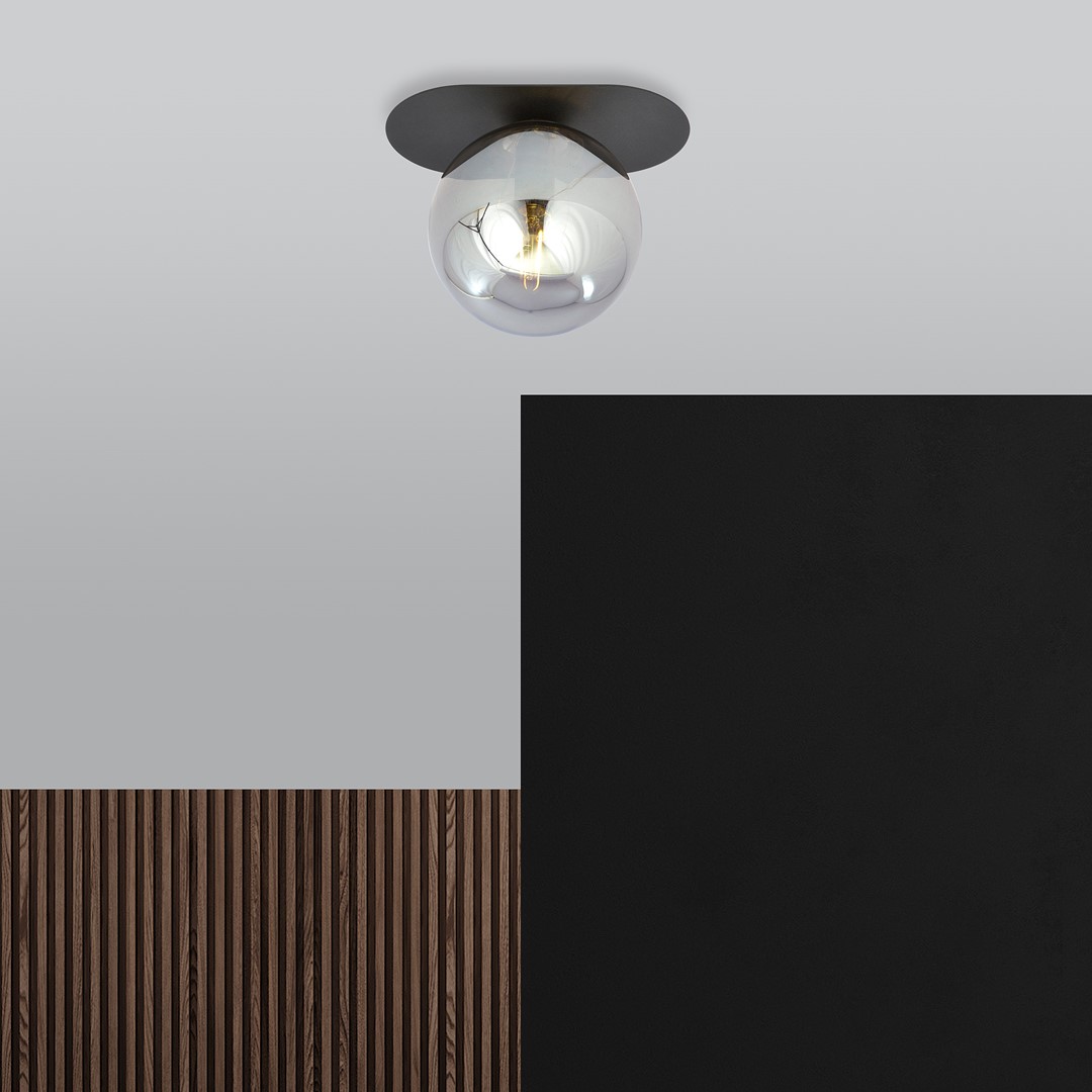 Plaza 20cm Zwart plafondlamp Van Emibig Lighting - Plaza is een stijlvolle plafondlamp met een strakke, industriële uitstraling die de ruimte een moderne look geeft.