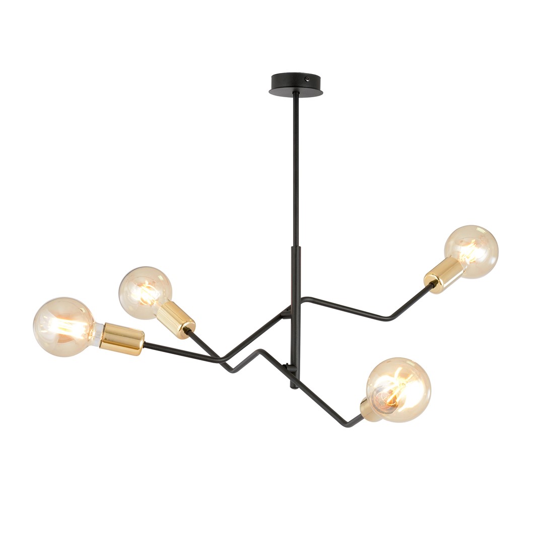 Bolt 66cm Zwart hanglamp Van Emibig Lighting - De Bolt plafondlamp past perfect in de elegante trend en maakt indruk met zijn unieke vorm en opvallende design.
