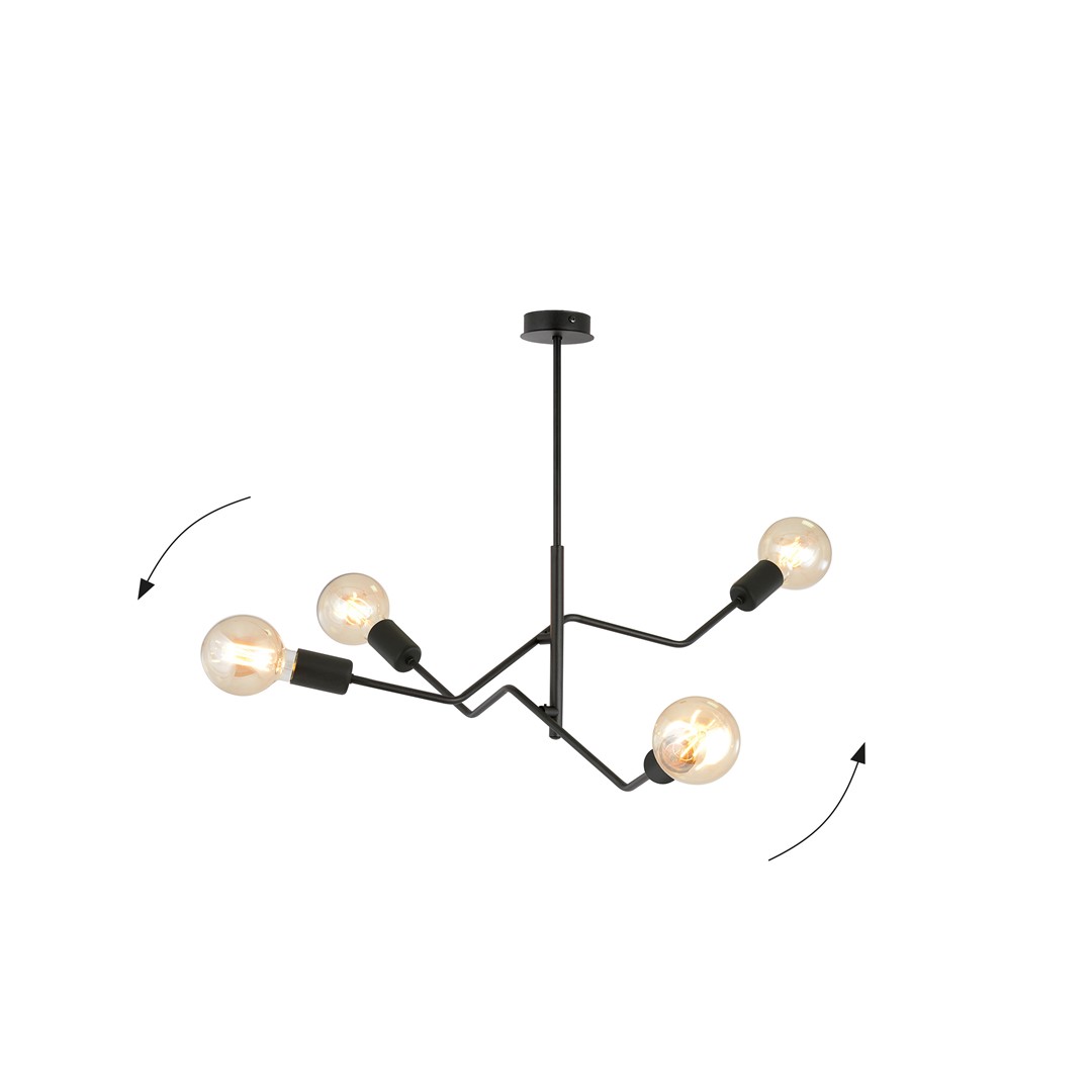 Frix 66cm Zwart hanglamp Van Emibig Lighting - Deze plafondlamp past helemaal in de elegante trend en maakt indruk door zijn unieke vorm en originele design.