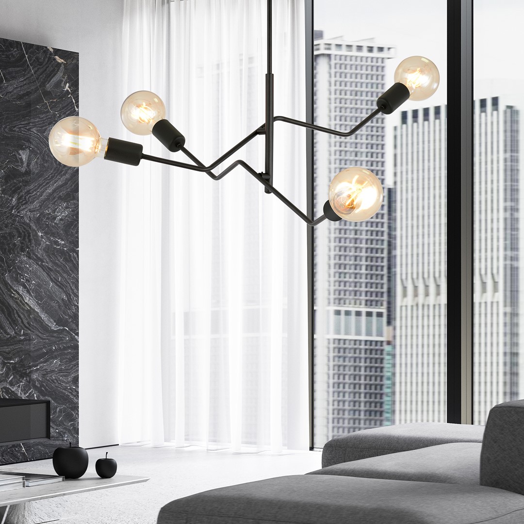 Frix 66cm Zwart hanglamp Van Emibig Lighting - Deze plafondlamp past helemaal in de elegante trend en maakt indruk door zijn unieke vorm en originele design.