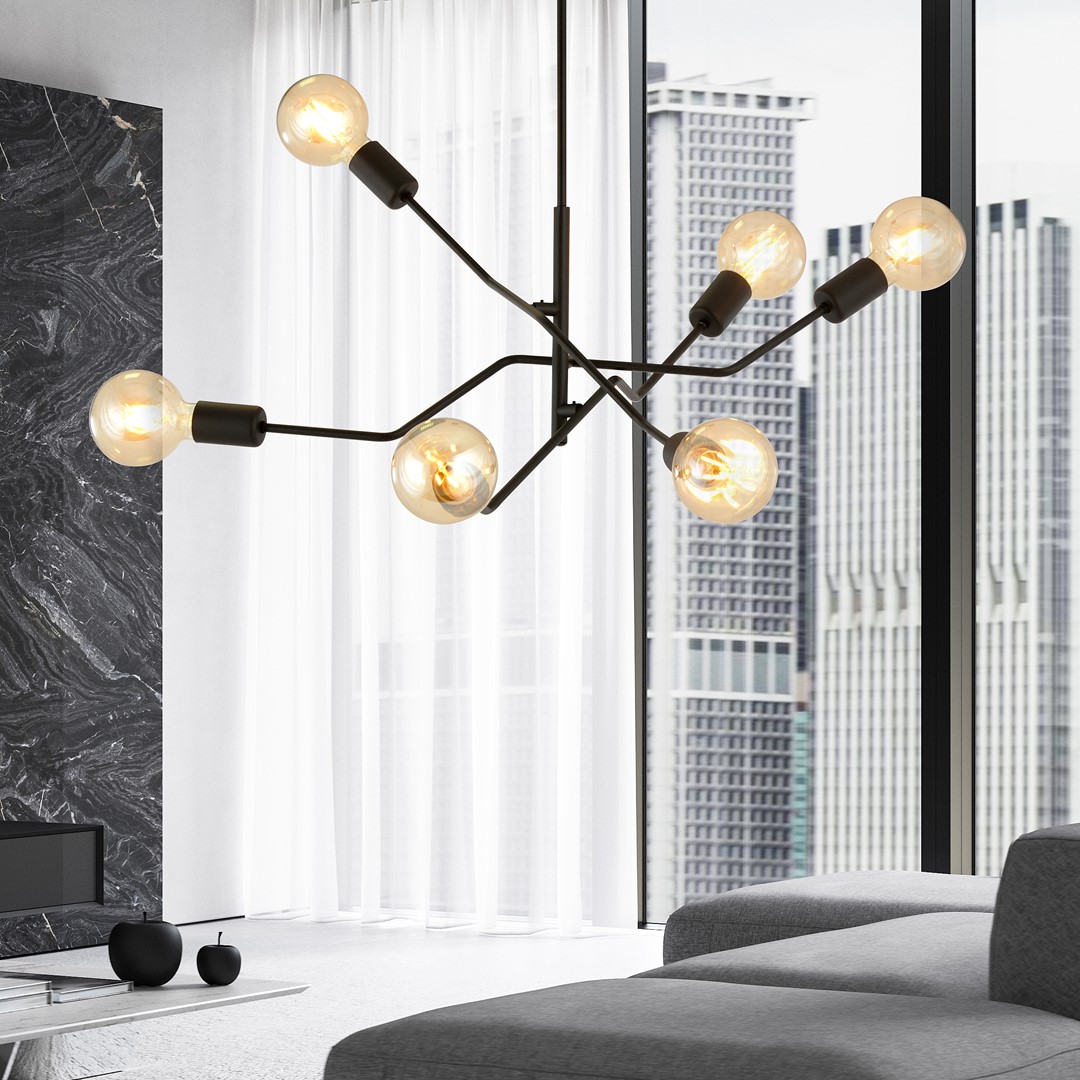 Frix Ø66 Zwart hanglamp Van Emibig Lighting - Deze plafondlamp past helemaal in de elegante trend en maakt indruk door zijn unieke vorm en originele design.
