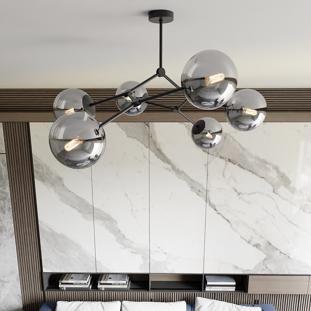 Space 108cm Rookkleurig plafondlamp Van Emibig Lighting - Ruimte &ndash; Een plafondlamp die helemaal past in de elegante trend en indruk maakt door zijn unieke vorm en karakteristieke design.