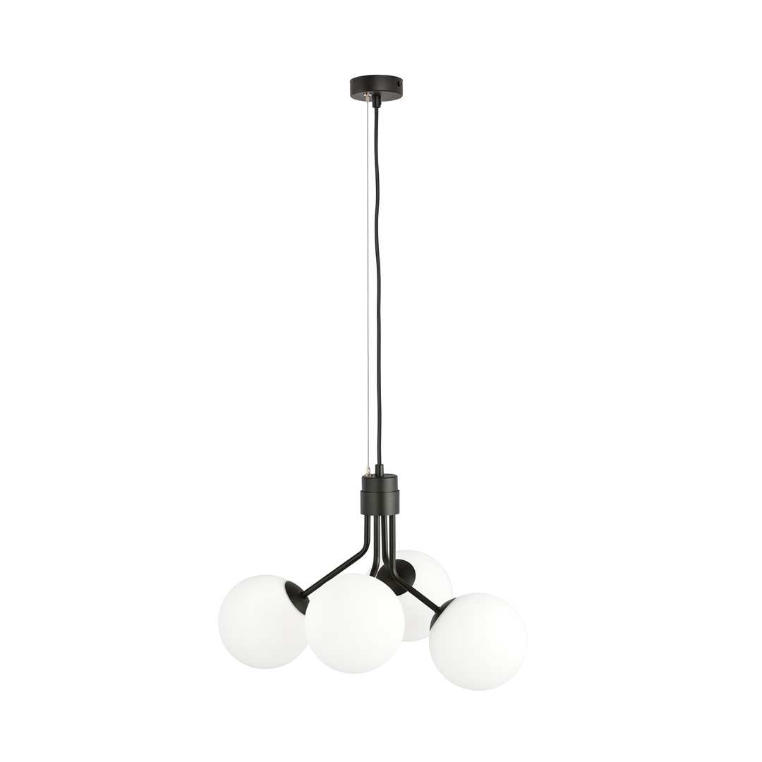 Nova Ø46 Wit hanglamp Van Emibig Lighting - De elegante glazen koepels zorgen voor lichtheid en een verfijnde stijl, terwijl de minimalistische vorm zorgt voor een effectieve lichtstroom, zelfs in grotere ruimtes.