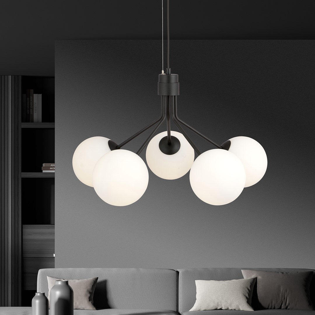 Nova Ø57 Wit hanglamp Van Emibig Lighting - Hangend boven een tafel of in de keuken; Het cre&euml;ert een unieke sfeer in de kamer.
