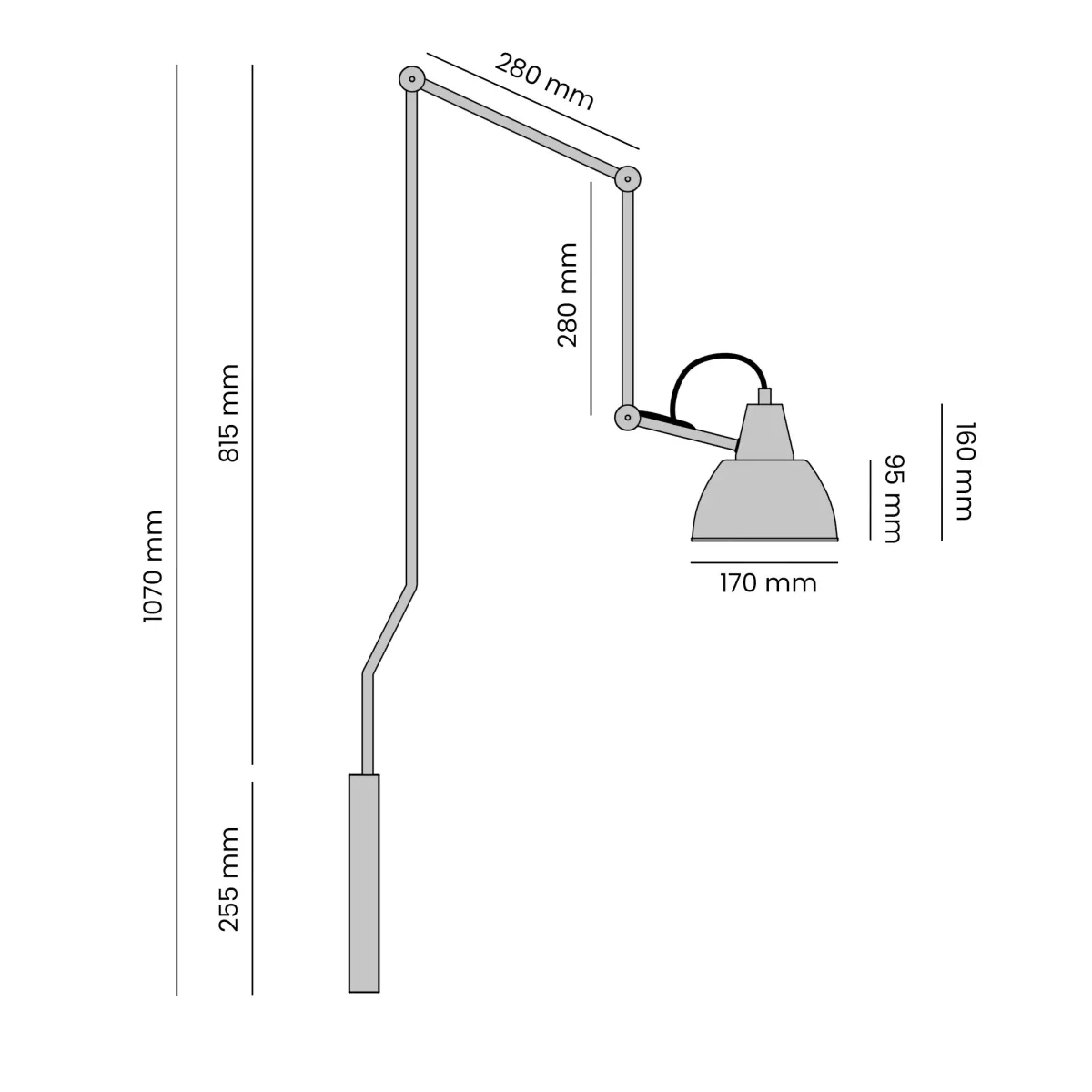 Aida 75cm Zwart/bordeauxrood wandlamp Van Artera - De Aida wandlamp in zwart en bordeauxrood metaal heeft een stijlvol en functioneel design.
