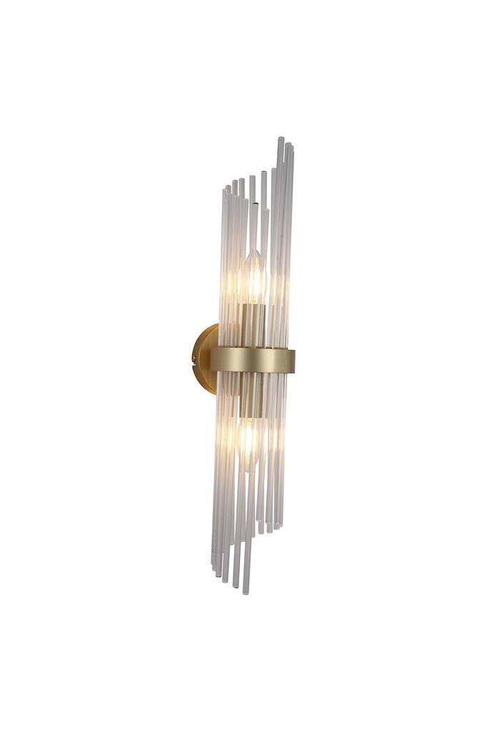Lara 56cm Goud wandlamp Van Searchlight - De Lara wandlamp is een elegant en exclusief interieurdetail dat een luxueuze uitstraling aan uw huis geeft.