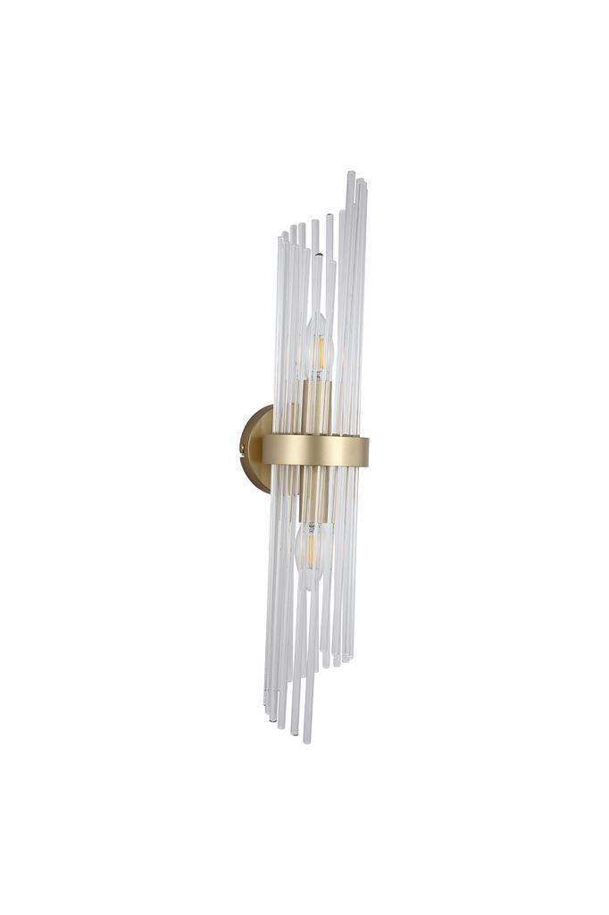 Lara 56cm Goud wandlamp Van Searchlight - De Lara wandlamp is een elegant en exclusief interieurdetail dat een luxueuze uitstraling aan uw huis geeft.
