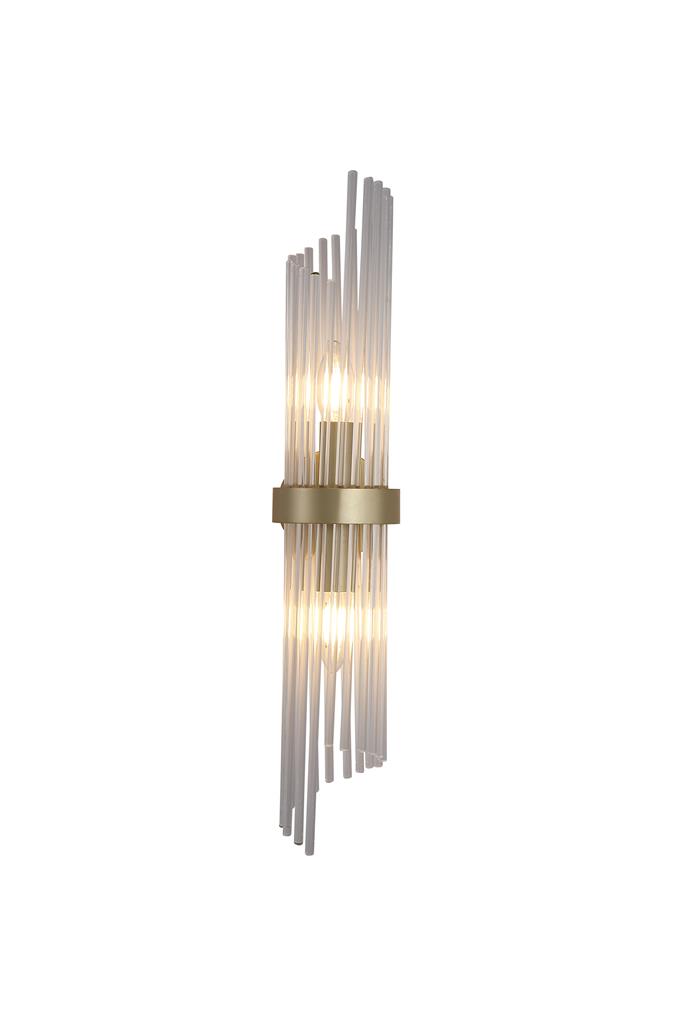 Lara 56cm Goud wandlamp Van Searchlight - De Lara wandlamp is een elegant en exclusief interieurdetail dat een luxueuze uitstraling aan uw huis geeft.