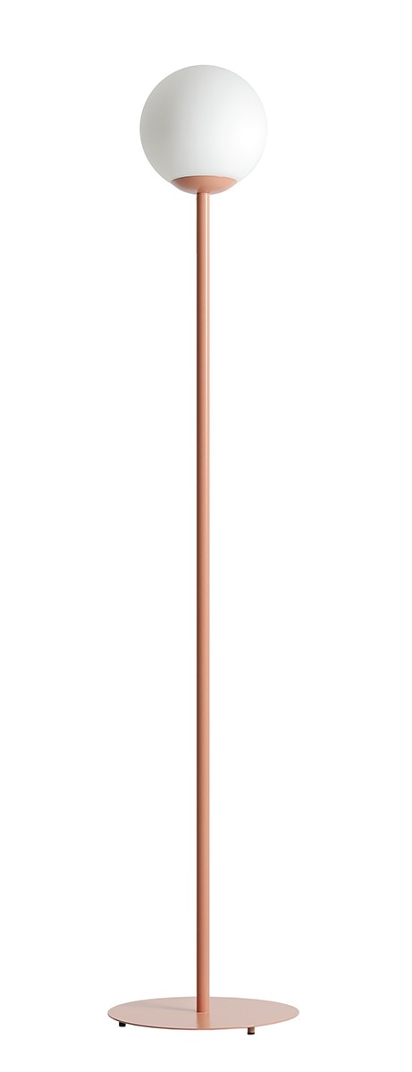Pinne Koraal vloerlamp Van Artera - De slanke voet van de lamp in een subtiele koraalrode tint geeft hem een moderne uitstraling en is perfect als decoratief detail in zowel de woonkamer, slaapkamer of op het balkon.