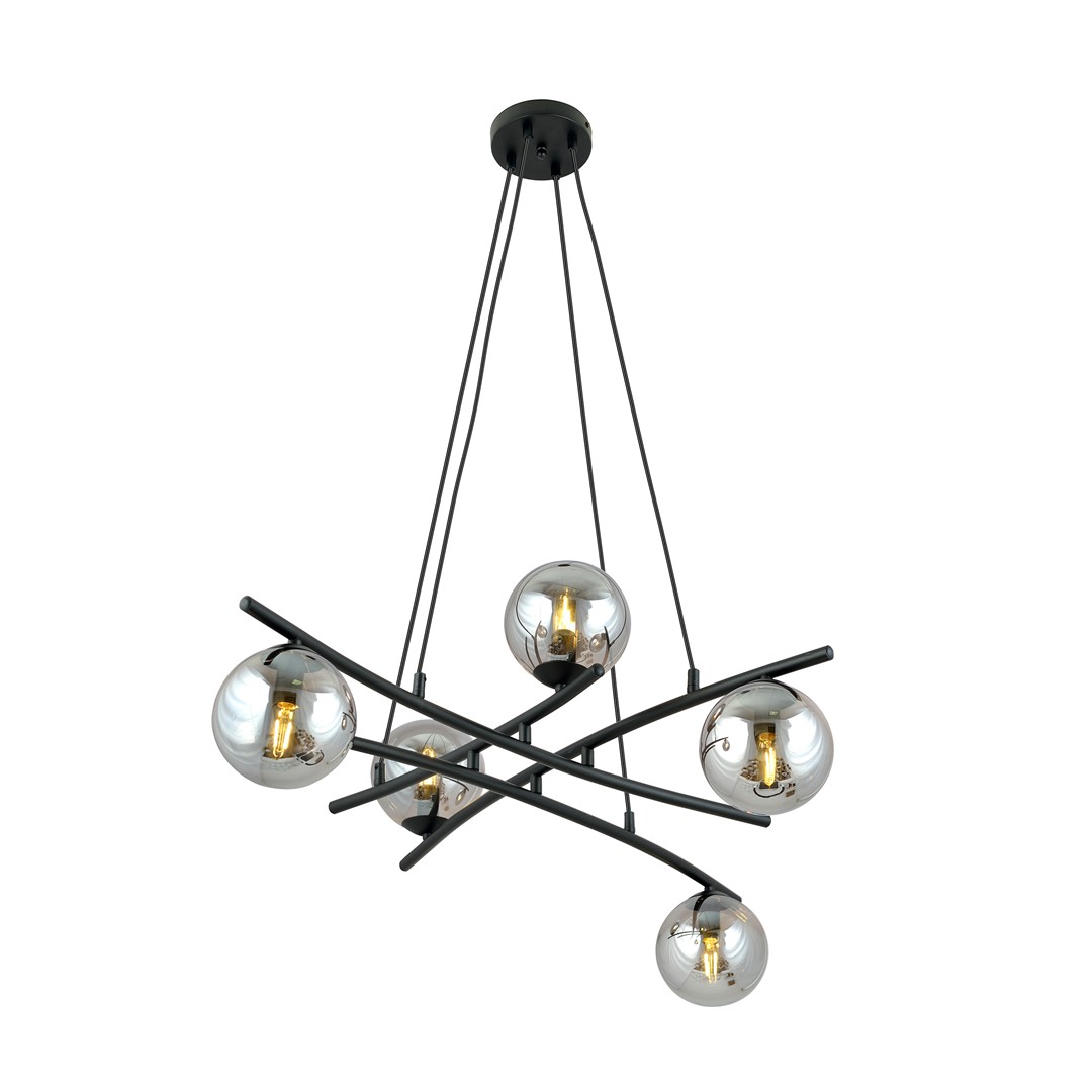 Essa Ø100 Rookkleurig hanglamp Van Emibig Lighting - Essa is een serie plafondlampen met een originele vorm die door zijn constructie gegarandeerd de aandacht trekt.