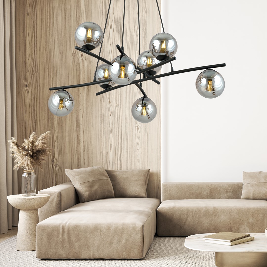 Essa Ø100 Rookkleurig hanglamp Van Emibig Lighting - Essa is een serie plafondlampen met een originele vorm die door zijn constructie gegarandeerd de aandacht trekt.