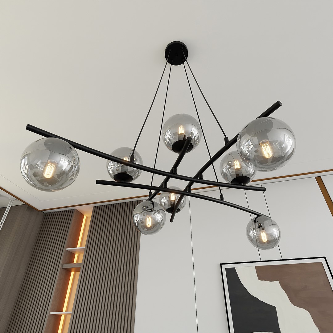 Essa Ø100 Rookkleurig hanglamp Van Emibig Lighting - Essa is een serie plafondlampen met een originele vorm die door zijn constructie gegarandeerd de aandacht trekt.