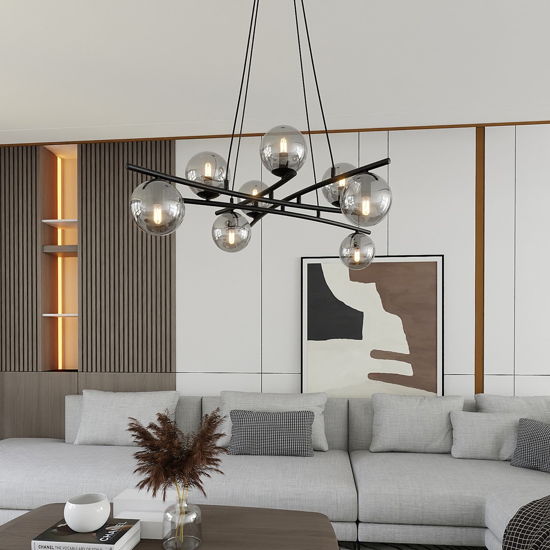 Essa Ø100 Rookkleurig hanglamp Van Emibig Lighting - Essa is een serie plafondlampen met een originele vorm die door zijn constructie gegarandeerd de aandacht trekt.