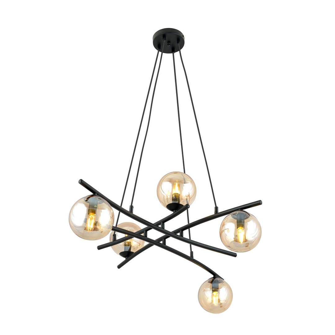 Essa Ø100 Amber hanglamp Van Emibig Lighting - Essa is een serie plafondlampen met een originele vorm die door zijn constructie gegarandeerd de aandacht trekt.