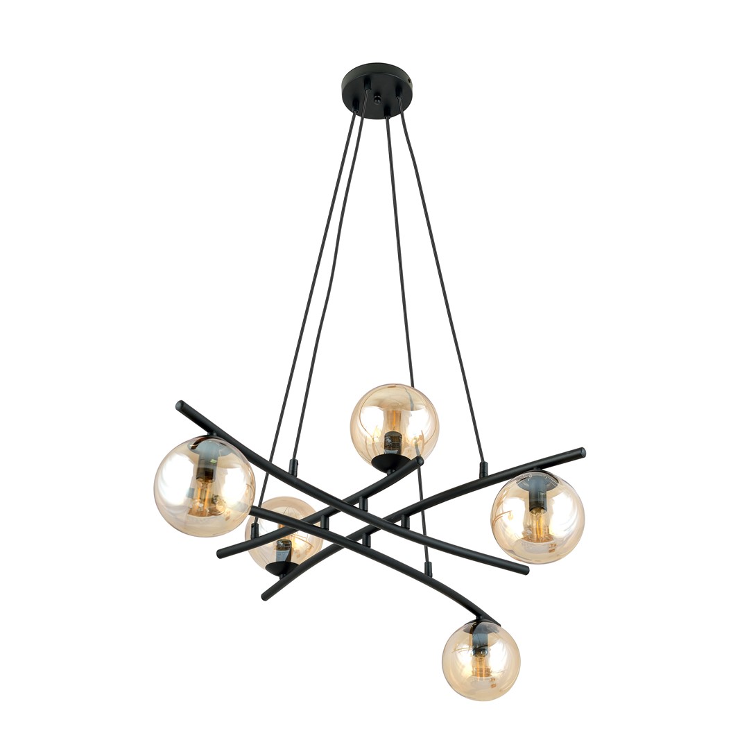 Essa Ø100 Amber hanglamp Van Emibig Lighting - Essa is een serie plafondlampen met een originele vorm die door zijn constructie gegarandeerd de aandacht trekt.