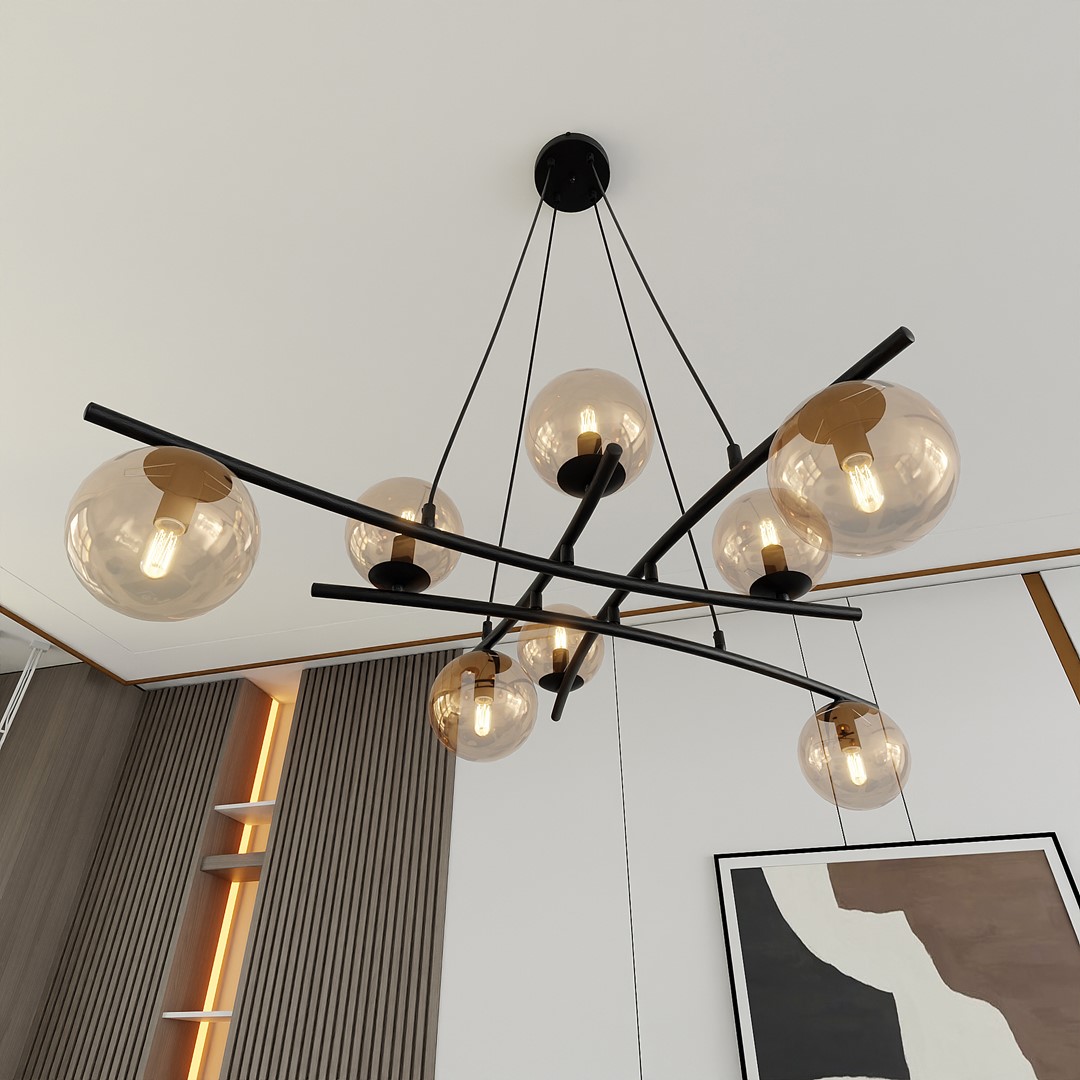 Essa Ø100 Amber hanglamp Van Emibig Lighting - Essa is een serie plafondlampen met een originele vorm die door zijn constructie gegarandeerd de aandacht trekt.