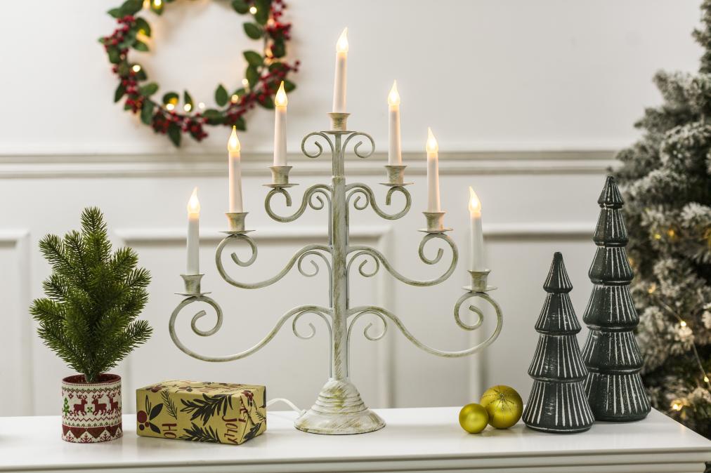 Hantverk 7 Wit Van Pixie Design - Bovendien is de kandelaar voorzien van een timer en brandt hij 8 uur als hij uit is en 16 uur als hij uit is.