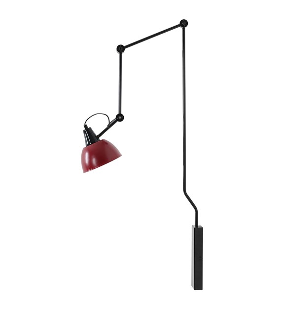 Aida 75cm Zwart/bordeauxrood wandlamp Van Artera - De Aida wandlamp in zwart en bordeauxrood metaal heeft een stijlvol en functioneel design.