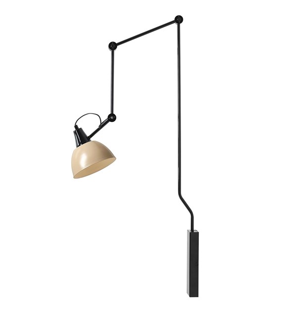 Aida 75cm Zwart/beige wandlamp Van Artera - De Aida wandlamp in zwart en beige metaal heeft een stijlvol en functioneel design.