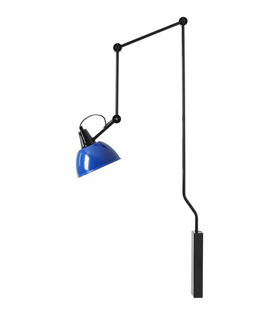Aida 75cm Zwart/blauw wandlamp Van Artera - De Aida wandlamp in zwart en blauw metaal heeft een stijlvol en functioneel design.