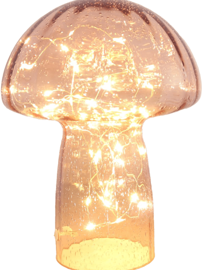 Svamp 23cm Lichtroze tafellamp Van Pixie Design - Hij is voorzien van een timer en een praktische dimmer met 5 standen om het licht naar wens aan te passen, waardoor hij perfect is voor zowel functionele verlichting als gezellige avondverlichting.