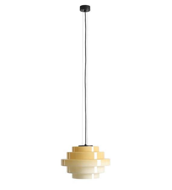 Filo Ø36 Geel hanglamp Van Artera - De Filo hanglamp is een stijlvolle plafondlamp in lichtgeel glas die een zacht en aangenaam licht verspreidt.