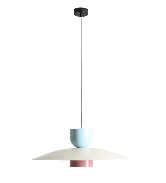  Nutta Ø65 Veelkleurig hanglamp Van Artera - Met zijn zachte kleuren crème, lichtroze en lichtblauw vormt hij een speels en stijlvol element in het interieur.