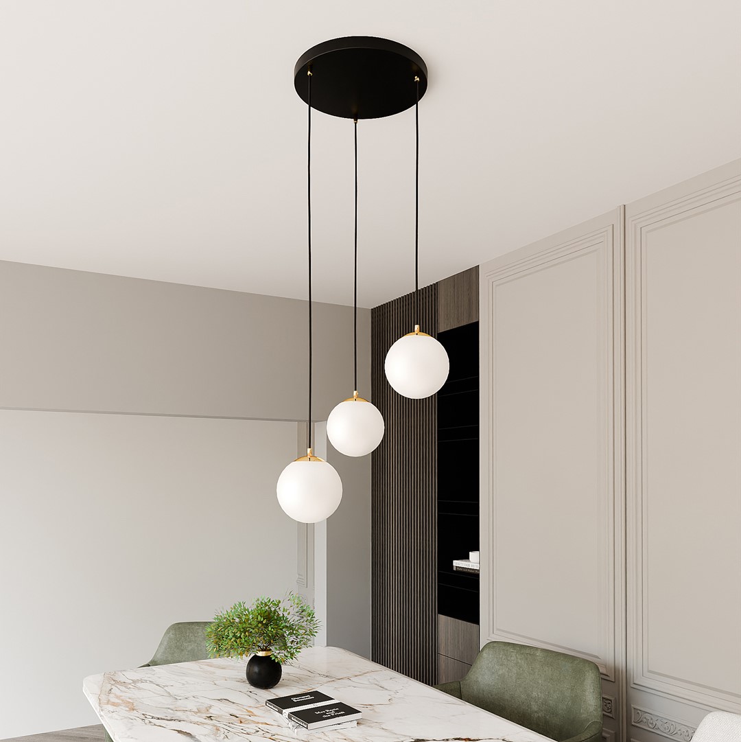 Royal Ø40 Zwart hanglamp Van Emibig Lighting - Met een eenvoudig ontwerp met een ronde rozet is het zeer veelzijdig en geschikt voor verschillende ruimtes, zoals de keuken, woonkamer of eetkamer.