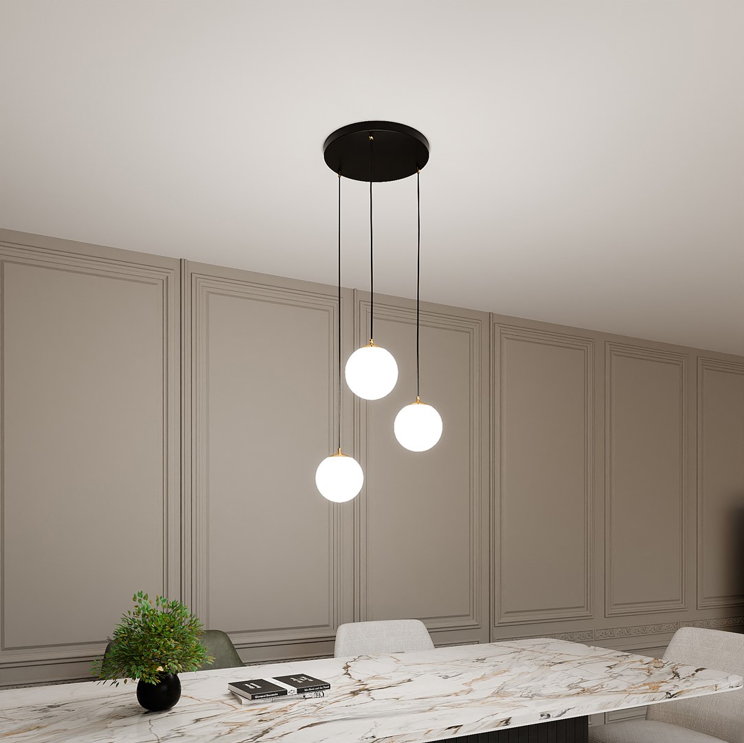 Royal Ø40 Zwart hanglamp Van Emibig Lighting - Met een eenvoudig ontwerp met een ronde rozet is het zeer veelzijdig en geschikt voor verschillende ruimtes, zoals de keuken, woonkamer of eetkamer.
