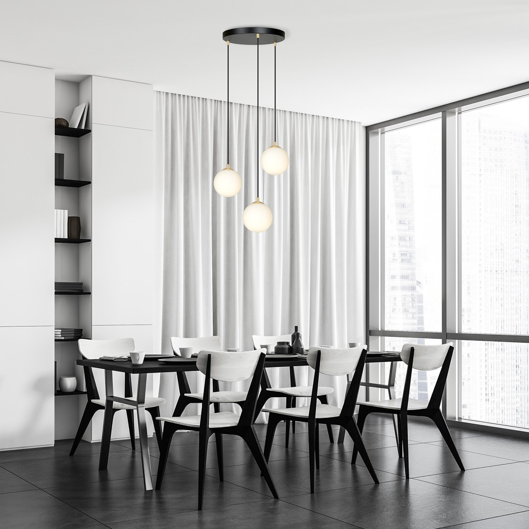 Royal Ø40 Zwart hanglamp Van Emibig Lighting - Met een eenvoudig ontwerp met een ronde rozet is het zeer veelzijdig en geschikt voor verschillende ruimtes, zoals de keuken, woonkamer of eetkamer.