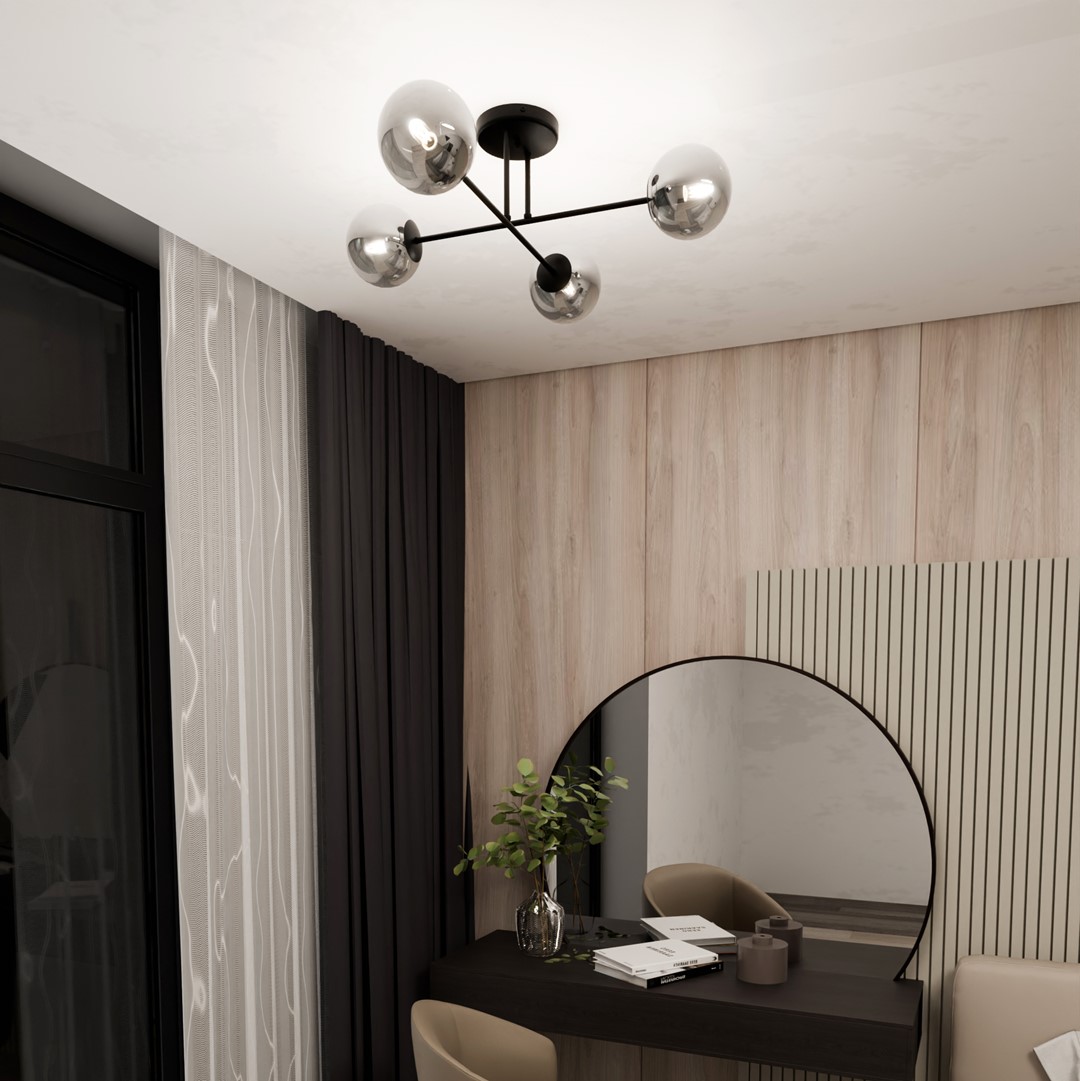 Roma 75cm Rookkleurig plafondlamp Van Emibig Lighting - De lamp is gemaakt van hoogwaardige materialen, wat zowel een goede werking als een lange levensduur garandeert.