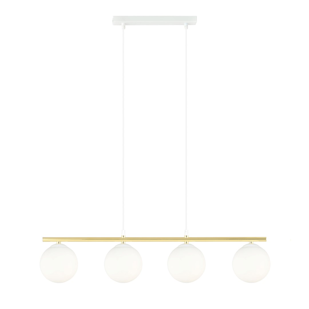Allora 85cm Wit hanglamp Van Emibig Lighting - De subtiele en zachte vorm, gecombineerd met elegante gouden details, geven de lamp een unieke en karakteristieke uitstraling.