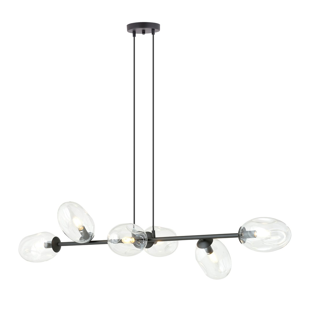 Pandora 120cm Transparant hanglamp Van Emibig Lighting - Het moderne ontwerp wordt gekenmerkt door uniek gevormde schermen - elegant en gestroomlijnd - wat charme en persoonlijkheid aan de kamer toevoegt.