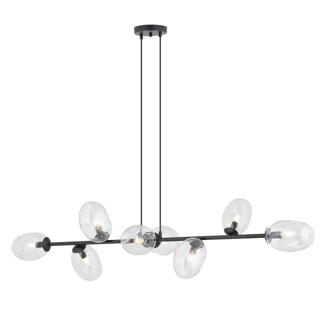 Pandora 140cm Transparant hanglamp Van Emibig Lighting - Het moderne ontwerp wordt gekenmerkt door uniek gevormde schermen - elegant en gestroomlijnd - wat charme en persoonlijkheid aan de kamer toevoegt.