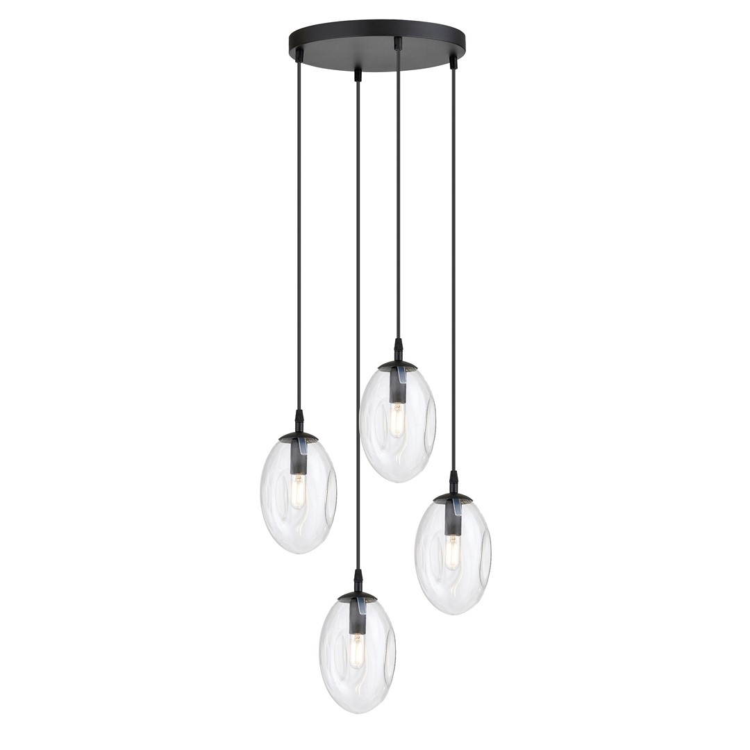 Astral Ø40 Transparant hanglamp Van Emibig Lighting - De lampen zijn afgewerkt met transparante glazen kappen die een mooi en uitnodigend licht in de kamer verspreiden.