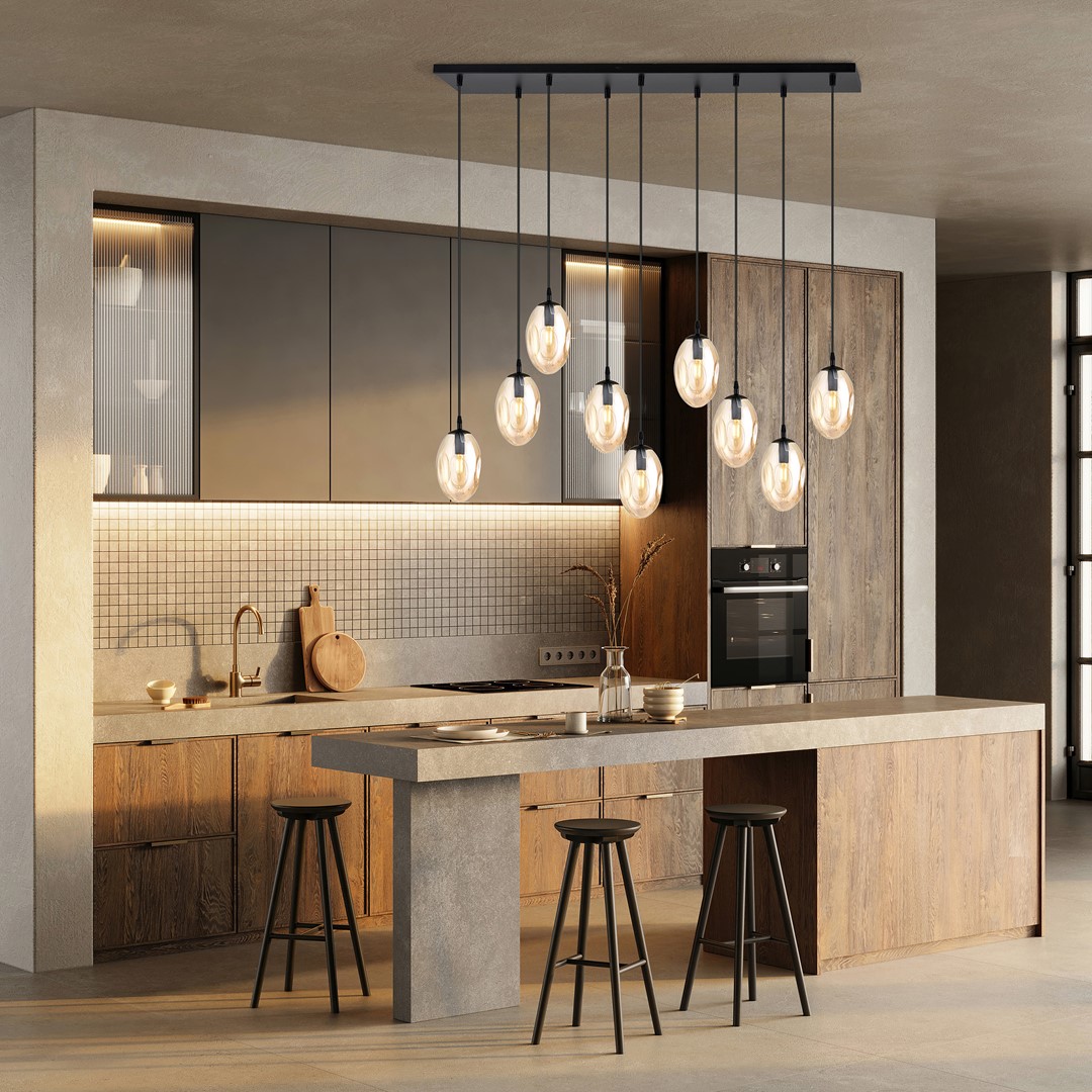 Astral 100cm Amber hanglamp Van Emibig Lighting - Perfect boven de eettafel of in een open ruimte waar de lamp een natuurlijke blikvanger kan worden.