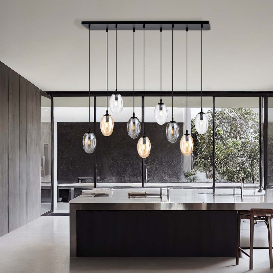 Astral 100cm Veelkleurig hanglamp Van Emibig Lighting - Perfect boven de eettafel of in een open ruimte waar de lamp een natuurlijke blikvanger wordt.