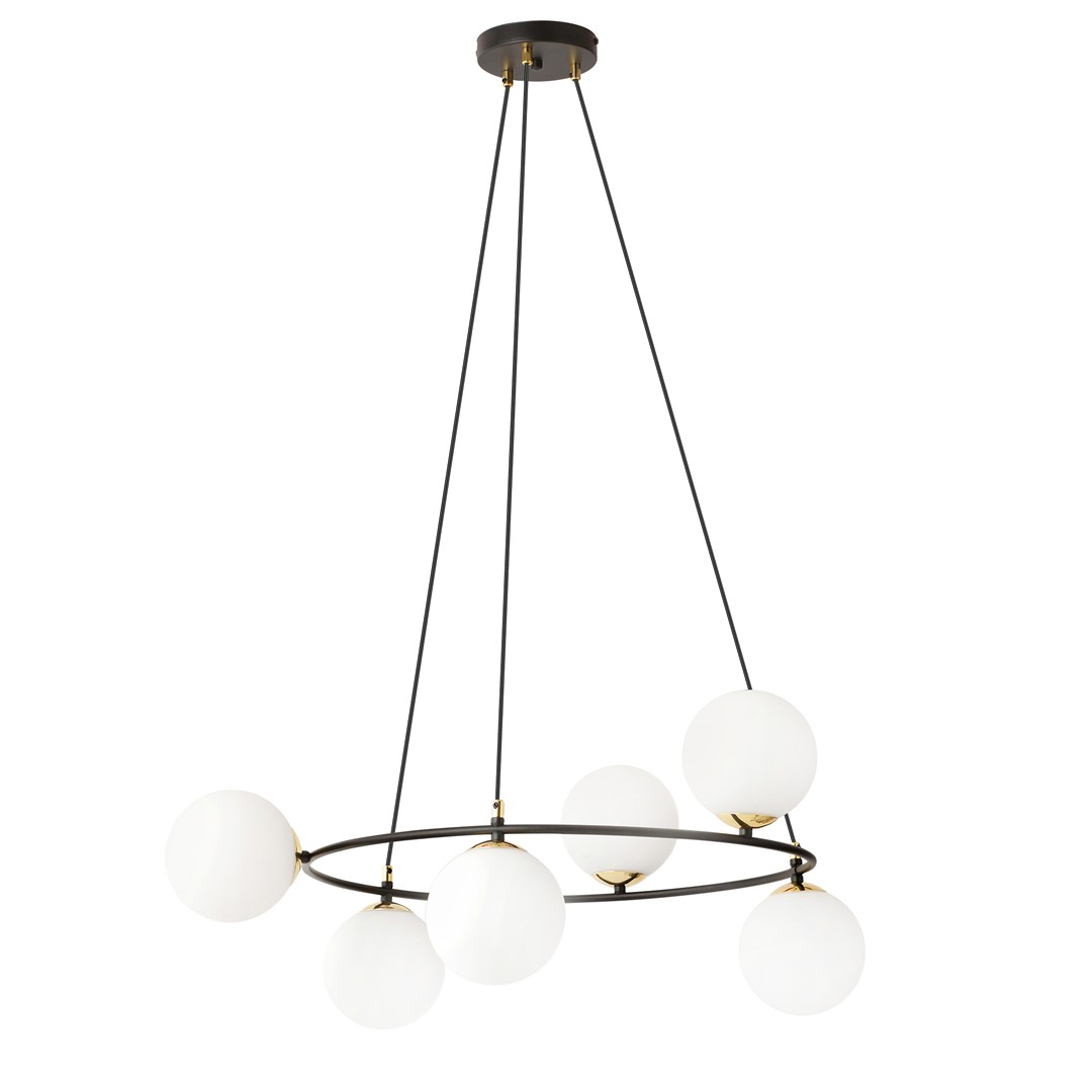 Azura Ø75 hanglamp Van Emibig Lighting - De Azura hanglamp is gemaakt van zwart staal en wordt aangevuld met grafietkleurige kappen.