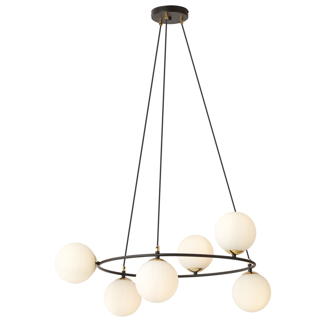 Azura Ø75 hanglamp Van Emibig Lighting - De Azura hanglamp is gemaakt van zwart staal en wordt aangevuld met grafietkleurige kappen.