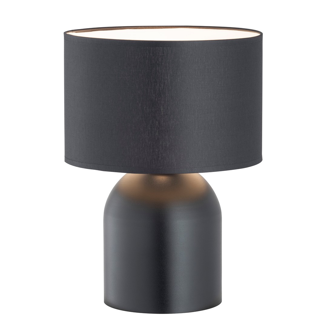 Aspen 35cm Zwart tafellamp Van Emibig Lighting - De metalen voet in combinatie met een discrete lampenkap cre&euml;ert een elegant ontwerp dat past in moderne woningen.
