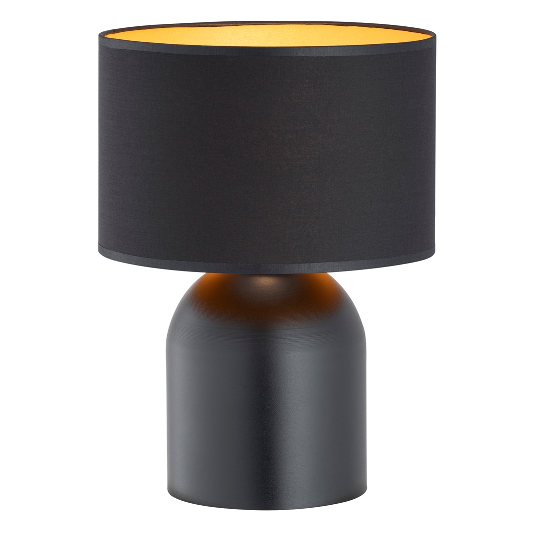 Aspen 35cm Zwart tafellamp Van Emibig Lighting - De metalen voet in combinatie met een discrete lampenkap cre&euml;ert een elegant ontwerp dat past in moderne woningen.